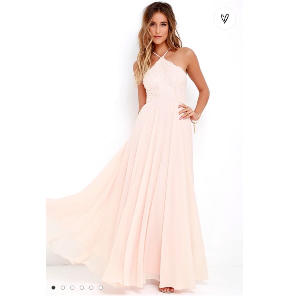 Lulus Everlasting Enchantment Light Peach Maxi Dress Size XL